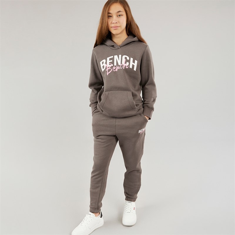 Bench Survêtement sweat à capuche et pantalon canari filles - Charcoal