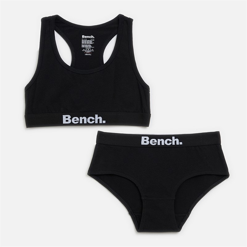 Bench Ensemble crop top Renezza et culotte hipster filles - Noir
