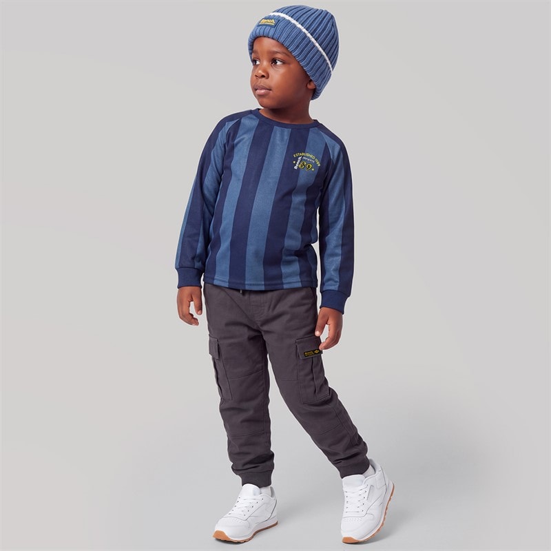 Bench Jungen - Langarmshirt Cargohosen Und Beanie Set - Marineblau