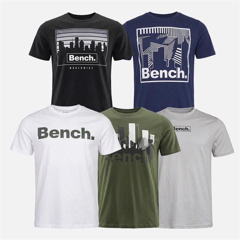 Bench Heren avion five pack t-shirts met opdruk - Mixed