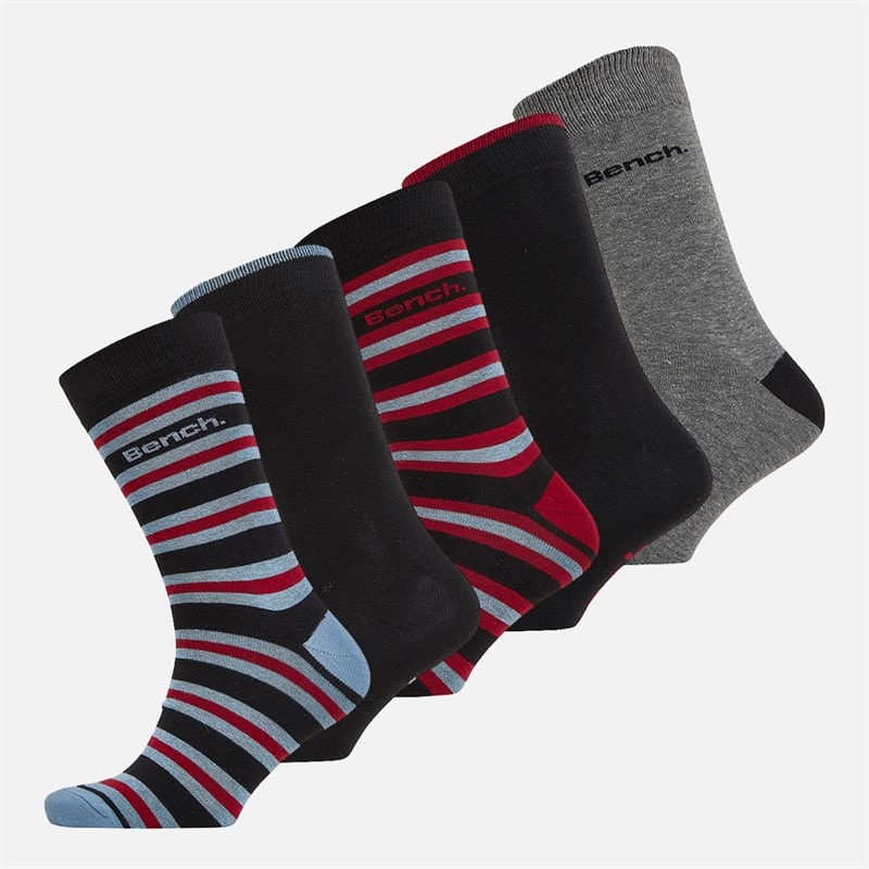 Bench Herren - Smithy Fünferpack Anzugsocken - Schwarz/Schwarz/Charcoal Marl/Schwarz/Schwarz