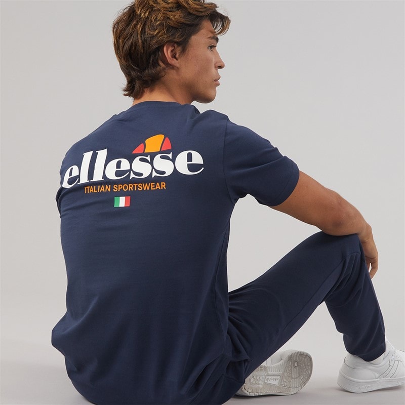 Ellesse Mężczyźni t-shirt Georgio z logo na plecach - Granatowy