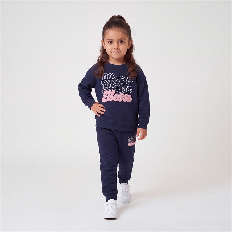 Ellesse Dziewczęce dres z logo Mazzi Bubble – bluza i spodnie dresowe - Granatowy