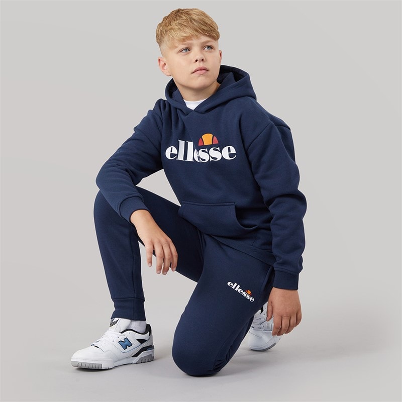 Ellesse Junior Jungen - Link Logo Trainingsanzug - Marineblau