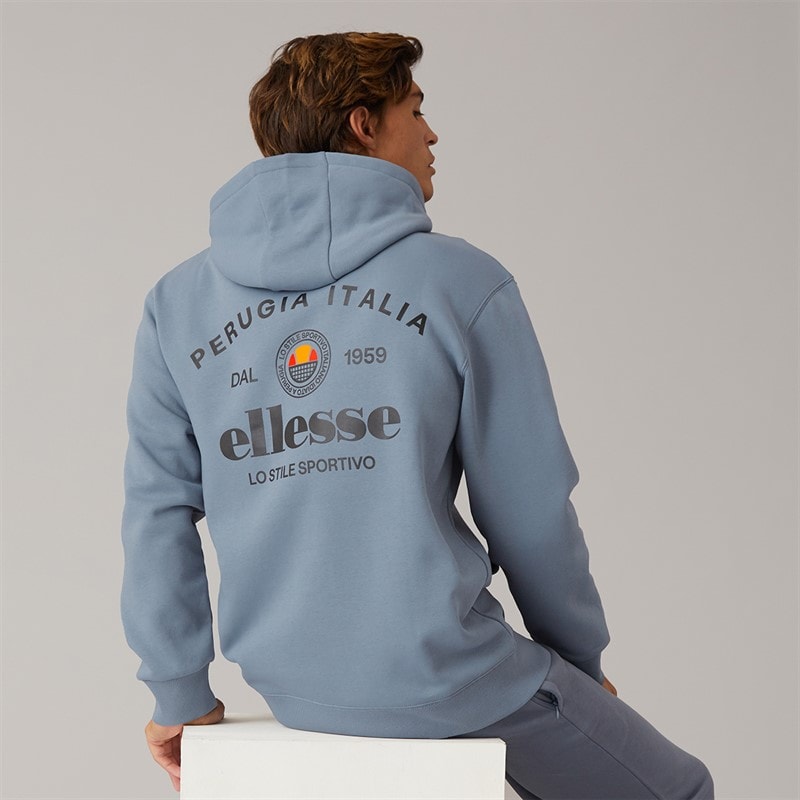 Ellesse Herren - Recke Locker Geschnittener OTH Kapuzenpullover - Grau Blau