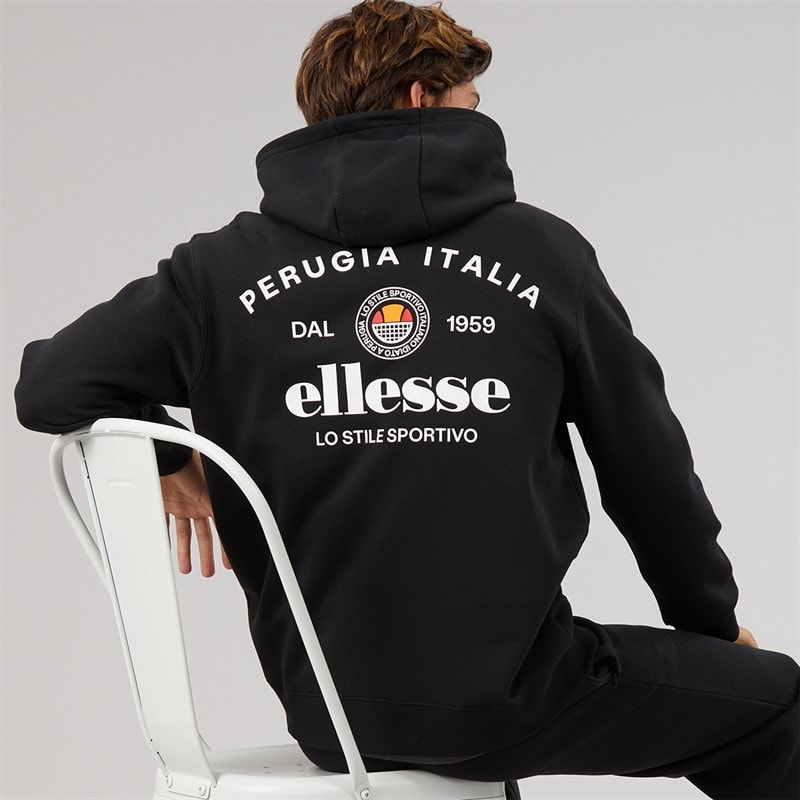 Ellesse Herren - Recke Locker Geschnittener OTH Kapuzenpullover - Schwarz