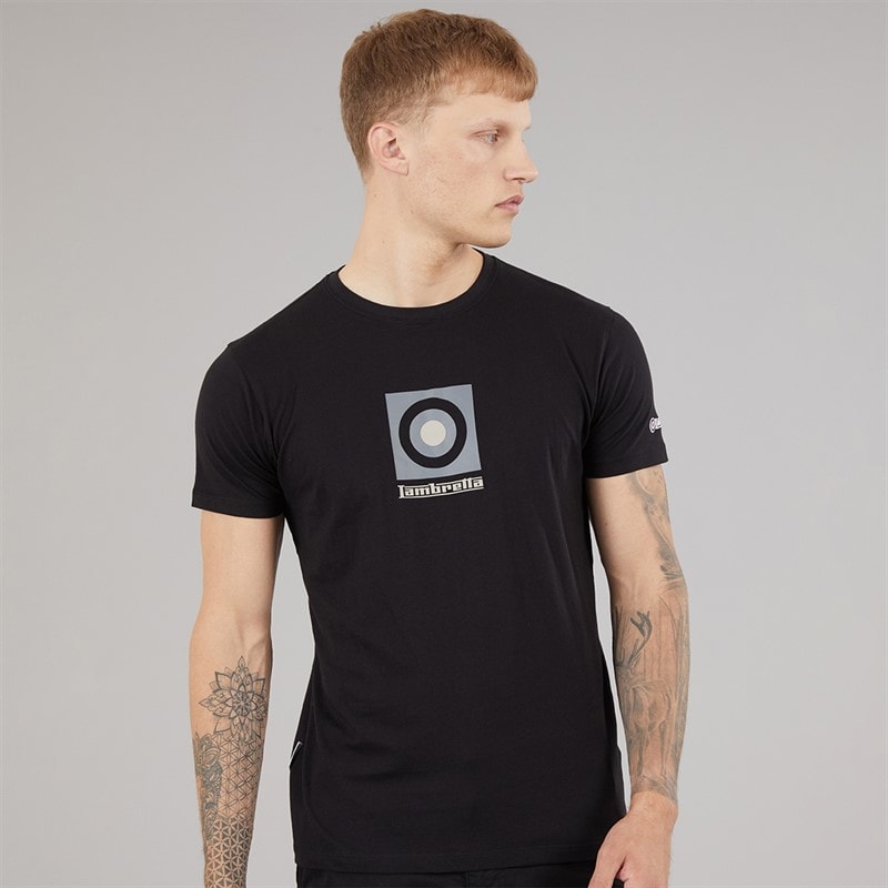 Lambretta Heren target box t-shirt - Zwart