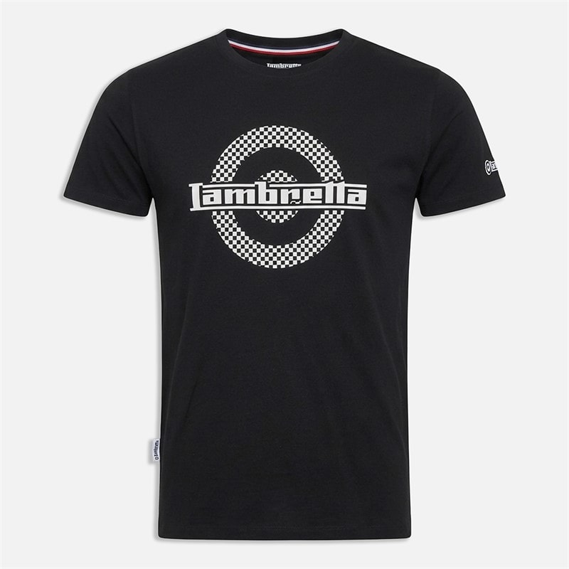 Lambretta Heren two tone target t-shirt - Zwart