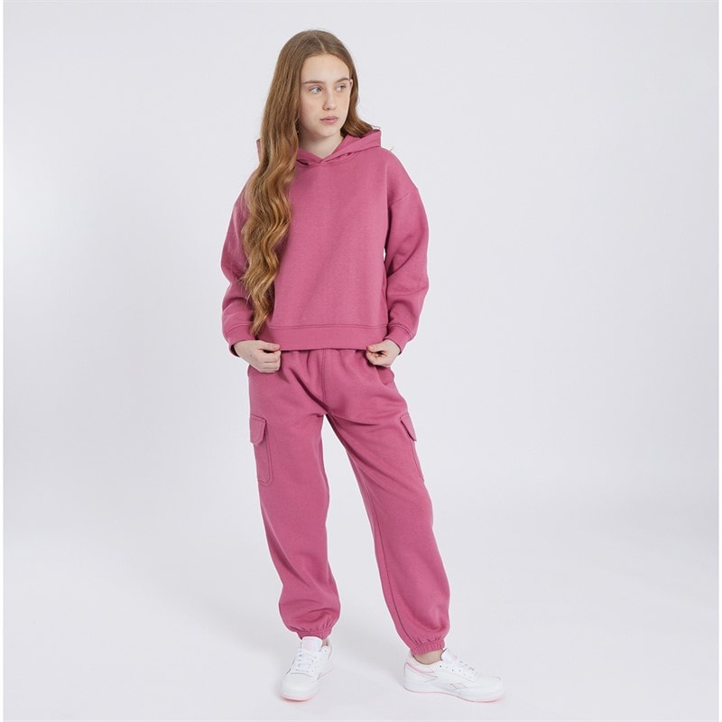 Board Angels Survêtement sweat à capuche et joggers cargo filles - Rose/Rose Wine