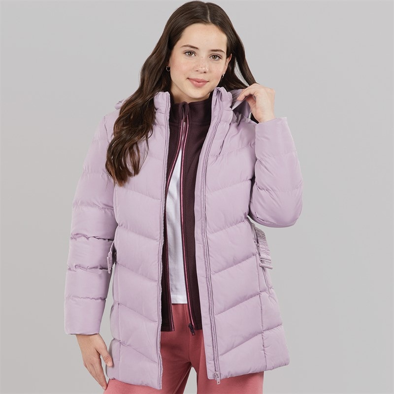 Board Angels Dziewczęce kurtka z kapturem z paskiem - Dusky Lilac