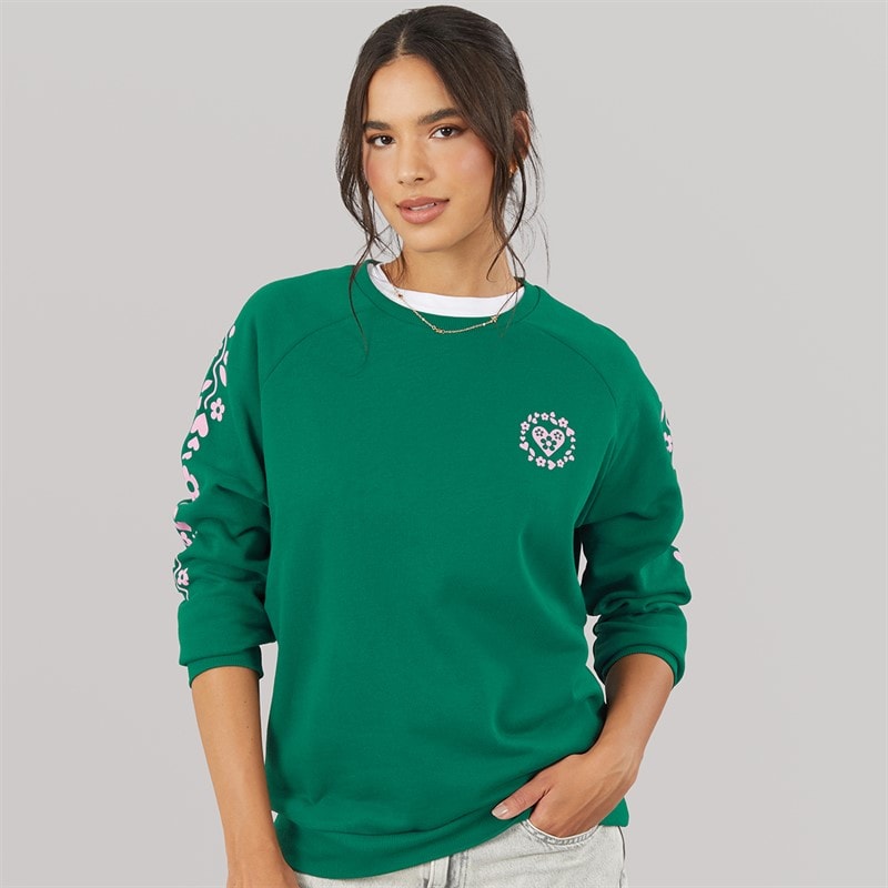 Board Angels Damen - Sweatshirt mit Rundhalsausschnitt - Evergreen