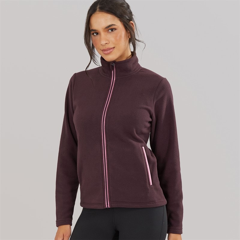 Board Angels Damen - Zip-Through Microfleece-Top - Burgundy
