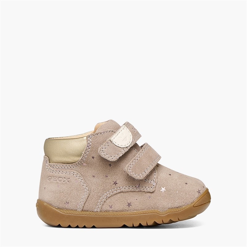 GEOX Peuter Meisjes macchia klittenband sneakers - Donker Beige