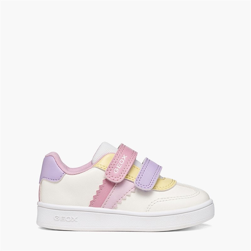 GEOX Peuter Meisjes eclyper klittenbandsneakers - Optic White/Roze