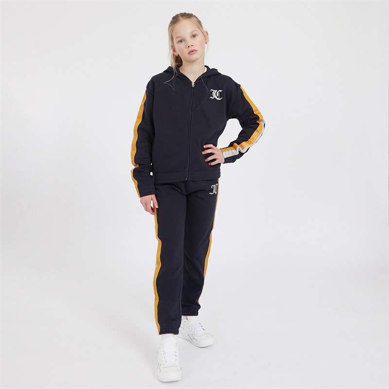 Juicy Couture Meisjes glitter gestreept trainingspak met rits - Night Sky