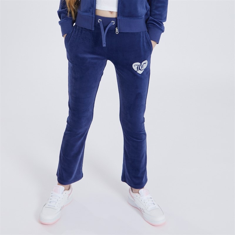 Juicy Couture Meisjes velours wijde joggingbroek - Blue Print