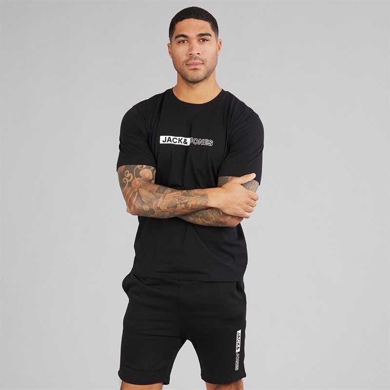 JACK & JONES Herren - Neo T-Shirt Und Shorts Set - Schwarz