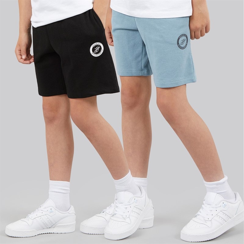 JACK & JONES Jungen - Theo Sweat-Shorts Zwei-Pack - Schwarz