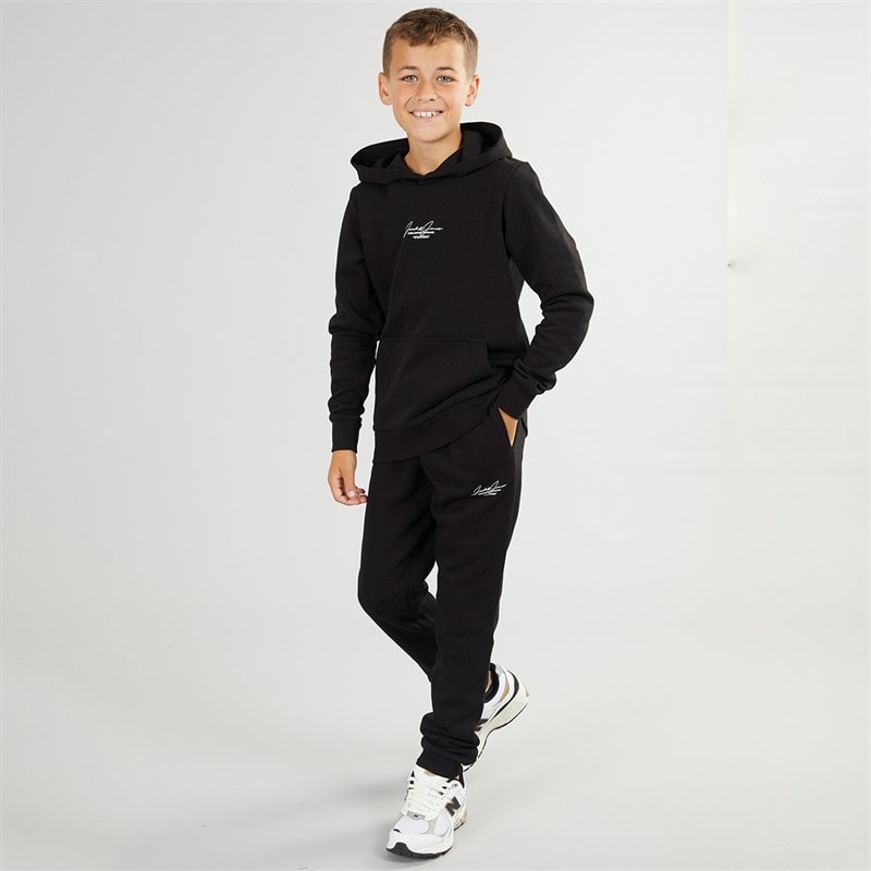 JACK & JONES Jungen - Cover-Script Kapuzenpullover Und Jogginganzug - Schwarz