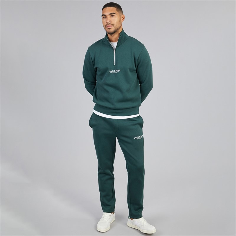 JACK & JONES Herren - Trainingsanzug mit 1/4-Reißverschluss und offenem Saum - Magical Forest