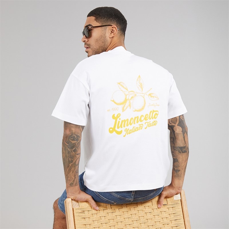 JACK & JONES Heren limencello t-shirt - Bright White Limencello