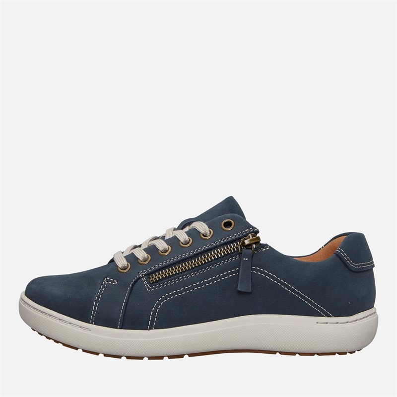 Clarks Damskie szerokie buty sportowe nalle - Navy Nubuck