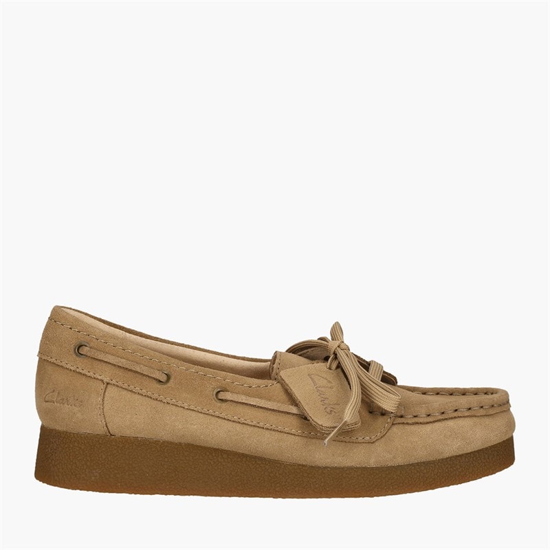 Clarks Damen - Premium Wallabee Evo Sea D Schuhe - Dark Sand Suede