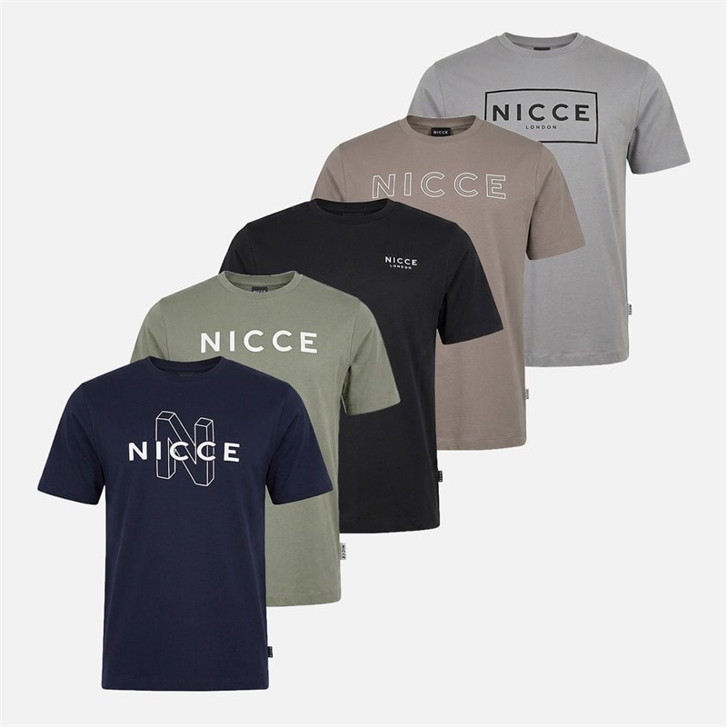 NICCE Mężczyźni pięć koszulek gilder pack - Circular Szary/Dunkelmarine/Shadow/Czarny/Satellite