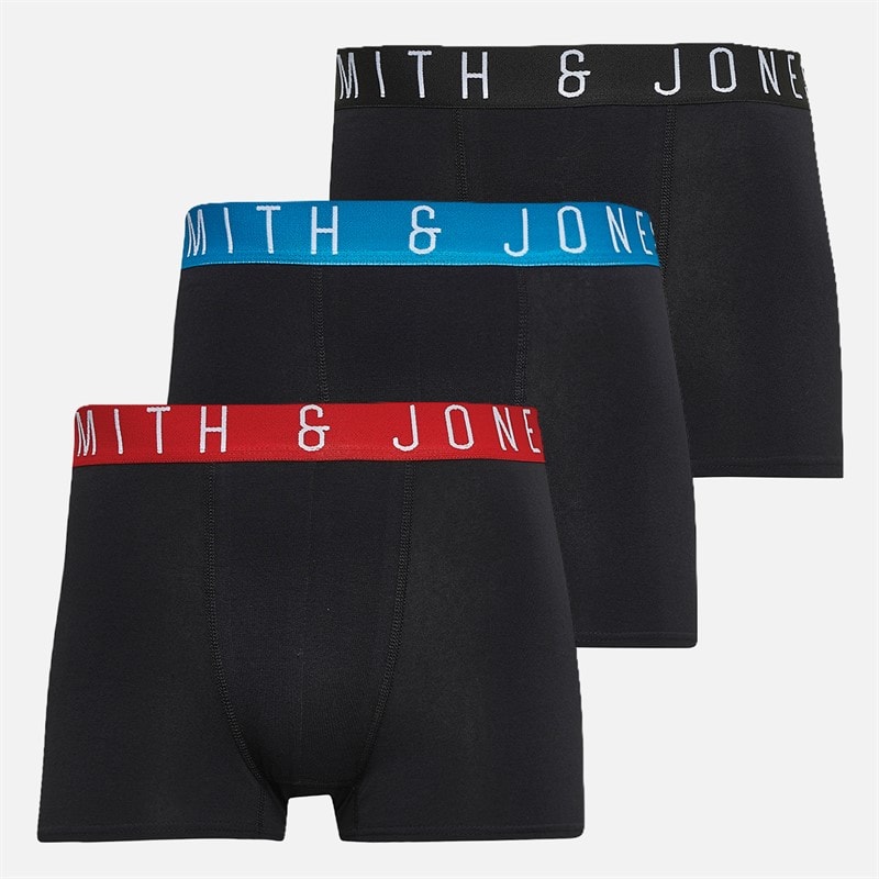 Smith And Jones Heren slash driepack boxershorts - Zwart