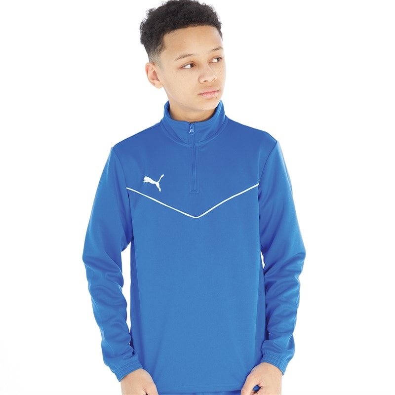 Puma Jongens teamRISE trainings top met 1/4 rits - Electric Blue Lemonade