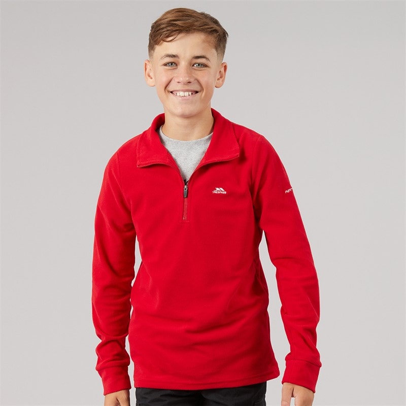 Trespass Junior Jungen - Masonville 1/2-Reißverschluss Microfleece - Rot