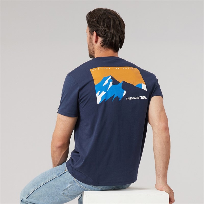 Trespass Mężczyźni t-shirt Svensson z logo na plecach - Granatowy