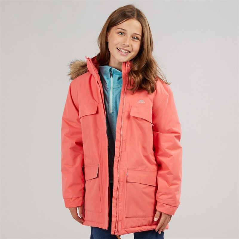 Trespass Mädchen - Larission Isolierter Wasserdichter Parka - Soft Orange