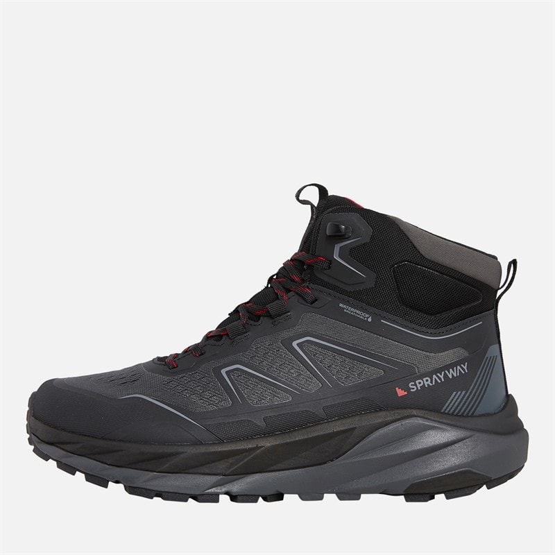 Sprayway Mężczyźni wodoodporne buty trekkingowe higger 2 mid hydroDRY - Czarny/Tango Red