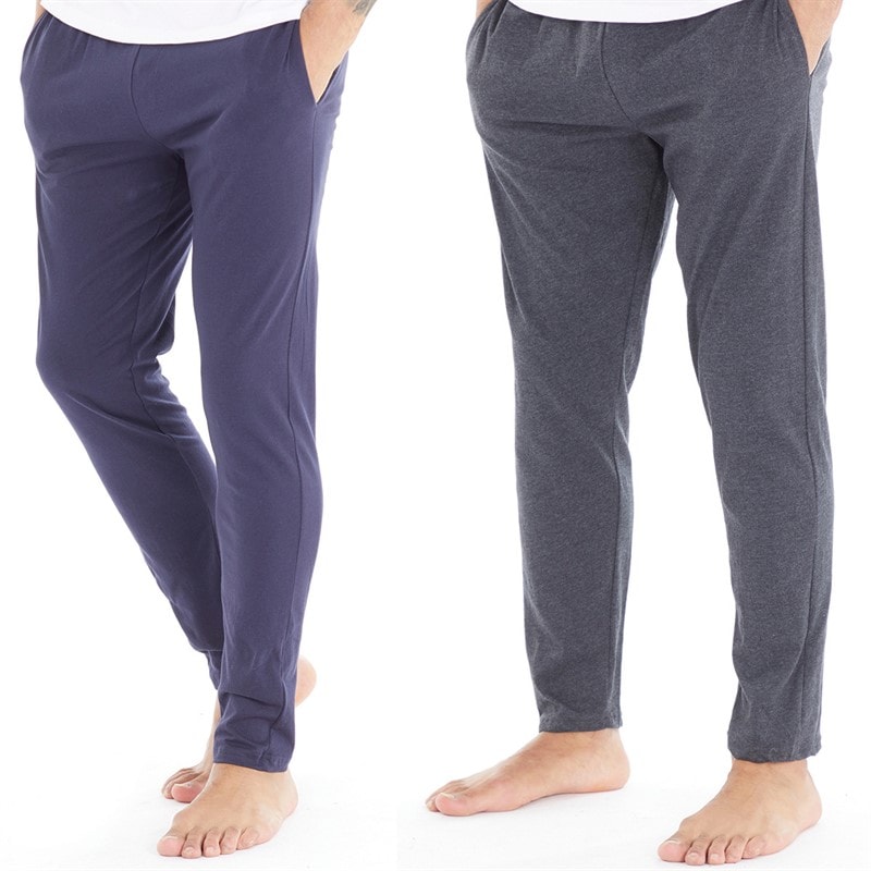 THREADBARE Herren - Rene Loungewear-Jogginghose Zwei-Pack - Charcoal/Navy