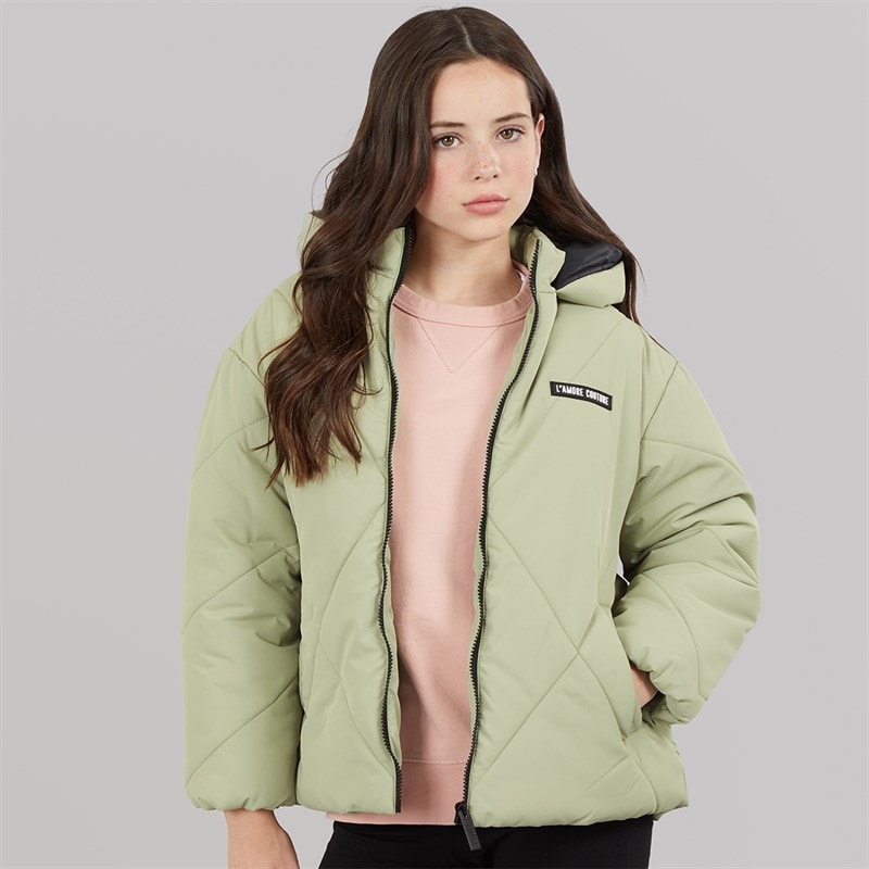 L'amore Couture Mädchen - Franklin Kurzer Steppmantel - Khaki