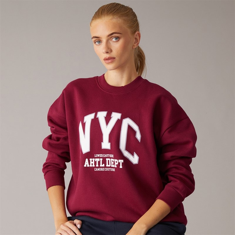 L'amore Couture Damen - Serlida Sweatshirt - Hellburgundy