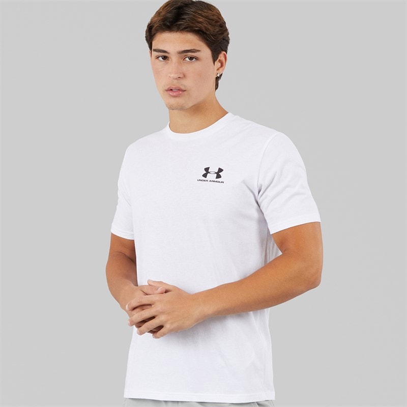 Under Armour Mężczyźni koszulka sportowa ua z krótkim rękawem i nadrukiem z lewej strony klatki piersiowej - Biały