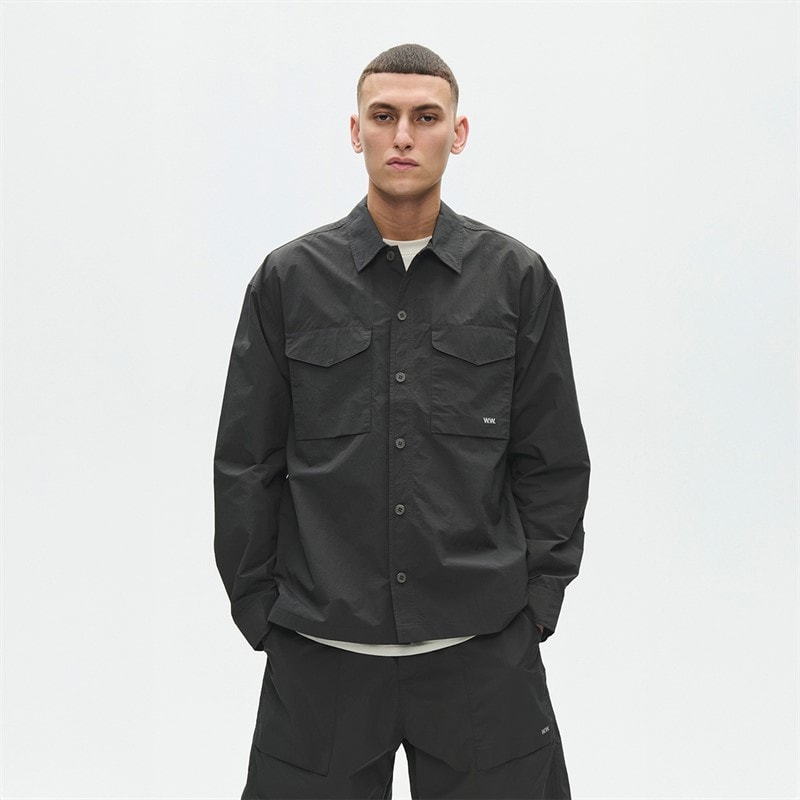 Wood Wood Heren david overshirt - Pirate Black