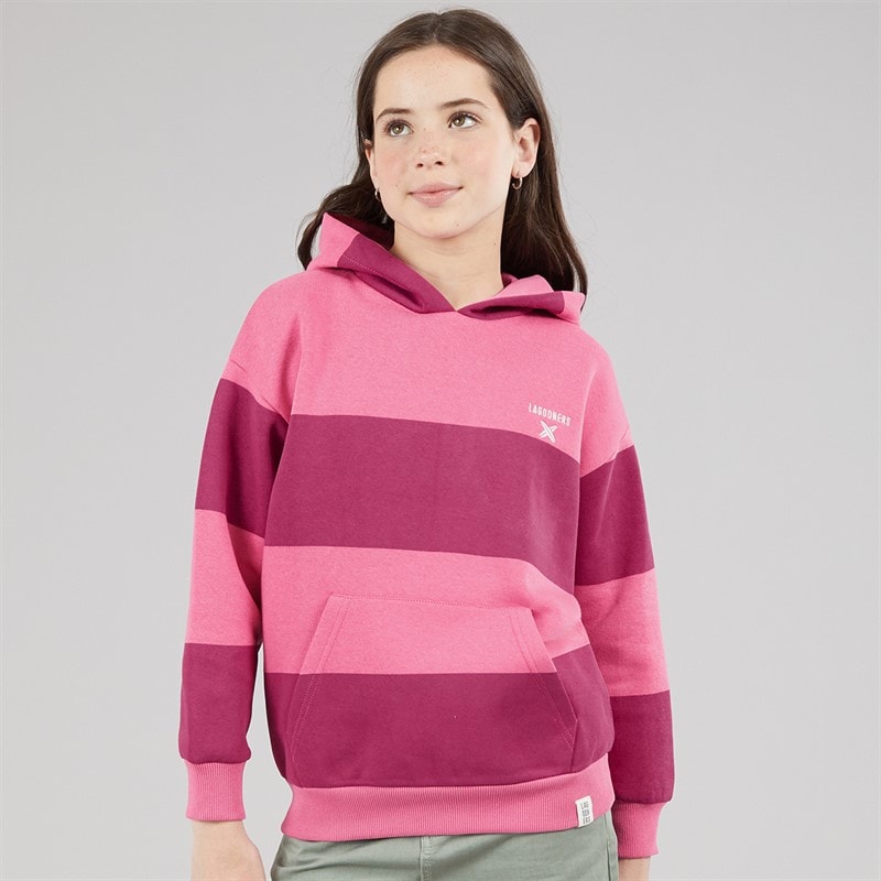 Lagooners Sweat à capuche rayé Elmbrook filles - Bright Pink