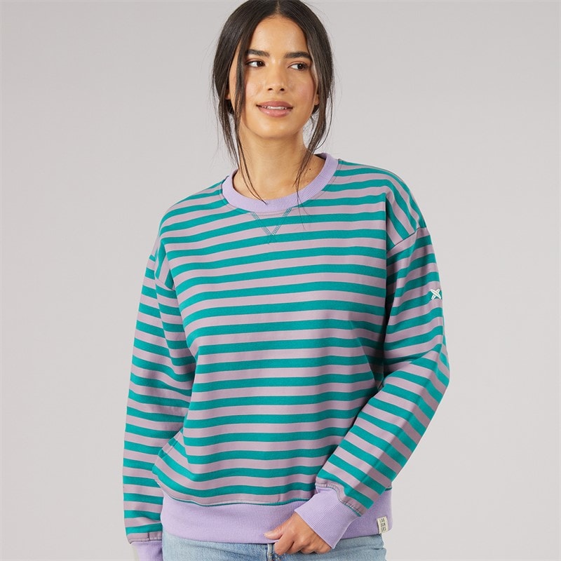 Lagooners Damen - Dewfall Gestreiftes Sweatshirt - Grape