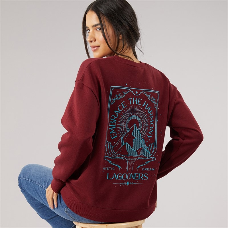 Lagooners Damskie bluza z nadrukiem willowmere - Burgundy