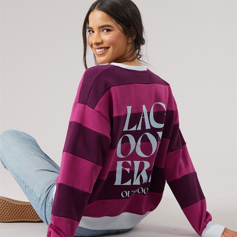Lagooners Damen - Cornflour Field Grafik-Sweatshirt - Berry/Dunkellila