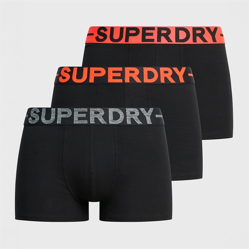 Superdry Heren driepack zwembroek - Zwart/Oranje