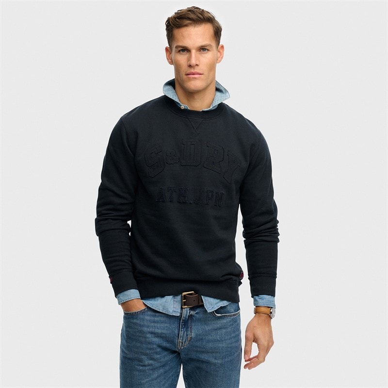 Superdry Heren vintage athletic tonale trui - Eclipse Navy