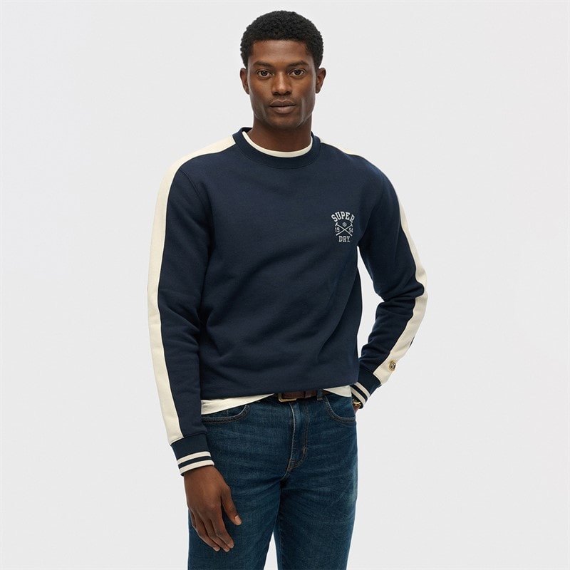 Superdry Herren - Athletic Club Sweatshirt - Nautical Navy Contrast