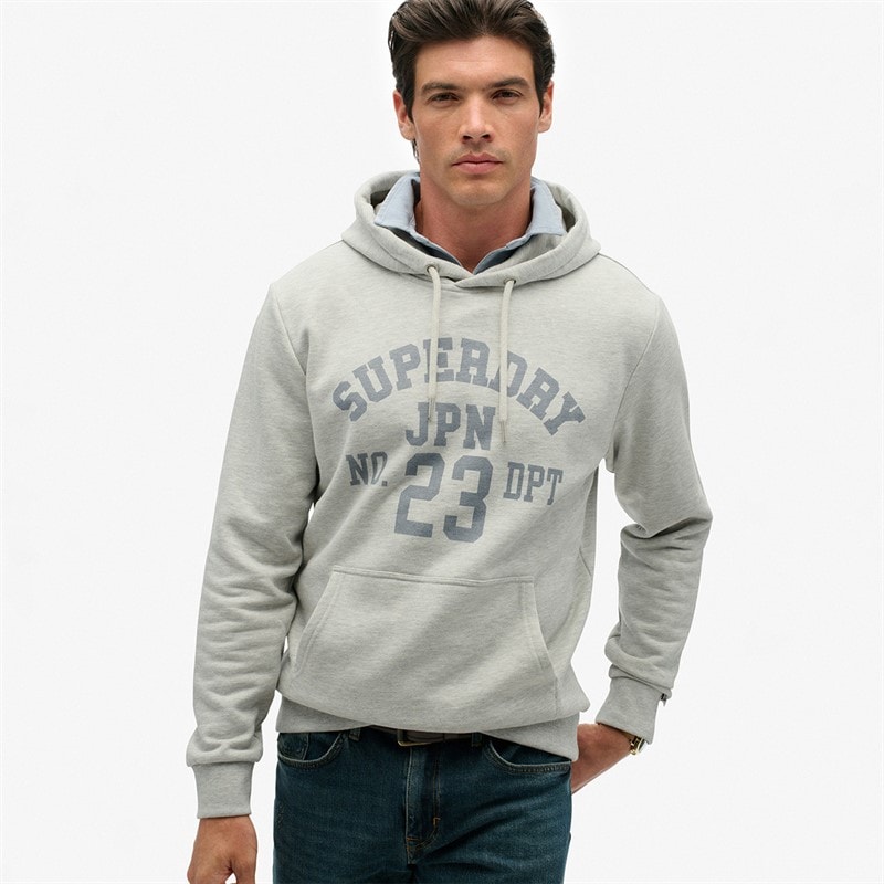 Superdry Heren atletische hoodie - Cadet Grey Marl