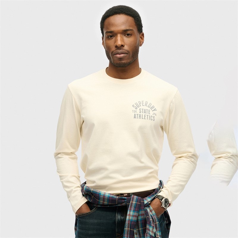 Superdry T-shirt athlétique hommes - Desert Bone Off White