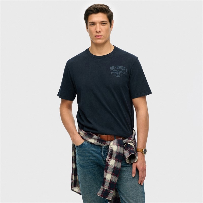 Superdry Herren - Athletisches T-Shirt - Eclipse Navy