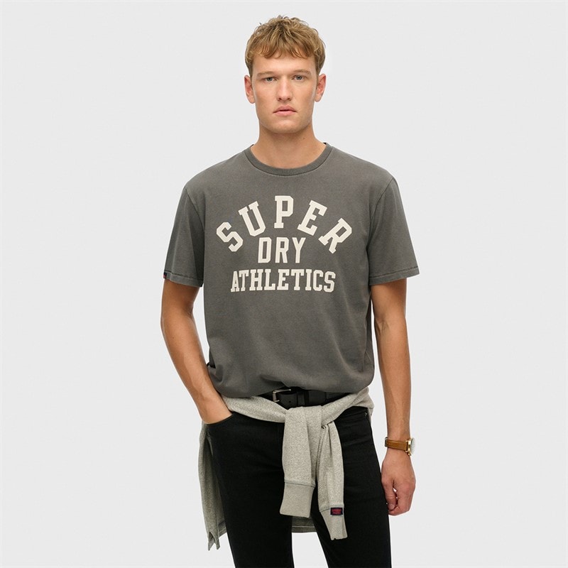 Superdry Herren - Athletisches T-Shirt - Charcoal